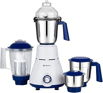 Rex 750W Mixer Grinder | 4 Jars | Nutri Pro Feature | Multi-Functional Blade | Rust Proof Boady | 1 Yr Warranty 【White】