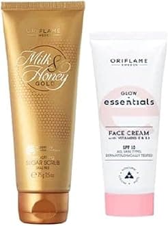 Smoothing Sugar Scrub 75gm,Glow Essentials Face Cream 50ML SPF 10 50gm and Stylish hair/head band (ASSORTED) (Combo) (by Ori flame)