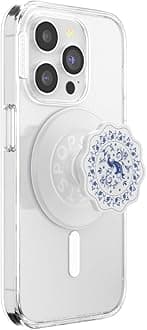 Phone Grip for MagSafe with Kickstand, Magnetic Stand, Swappable Top, Secure Hold for iPhone MagSafe Cases, Phone & Tablet Grip - Peacock Saucer