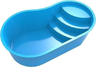 Fiberglass Swimming Pools 11.80'×7.05'×3.28' Cashew Shaped Swimming Pool, Outdoor Swimming Pools Shell, Family Kids Pool with Water Pump and Sand Tank