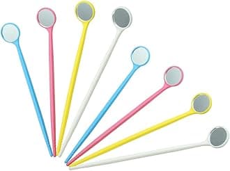Disposable Dental Mirror 100 PCS Oral Care Mouth Teeth Cleaner Dental Floss Plaque Remover Teeth Whitening For Home Dentistry (Random Color) Dental Mirror, Mouth Mirror, Oral Mirror, Disposable