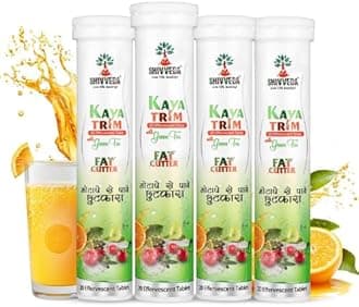 Shivveda Kaya Trim Effervescent Tablets | Ayurvedic Formula for Weight Management, Detox & Slimming | 20 Tablets | Herbal Health Supplement (Pack of 4)