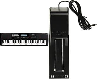 Casio, 61-Key Portable Keyboard (CT-X5000), Black & SP-20 Upgraded Piano-Style Sustain Pedal, Black