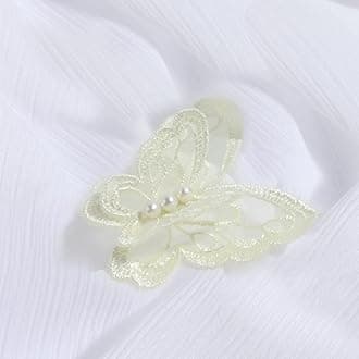 10 Pcs Embrodery Sew on Patch, Yellow Butterfly Lace Decor Applique Trim for Wedding Dress Garment Accessories Decoration Sew On Lace Fabric (190717lacebutterfly09)