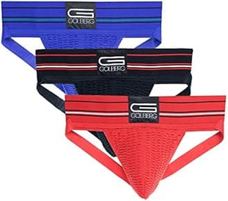 GOLBERG Athletic Supporter - Naturally Contoured Waistband - 3 Packs of Multiple Colors