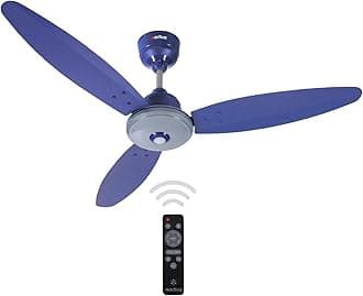 ACTIVA Gracia 1200mm BLDC Ceiling Fan with LED Light, 28W Energy Saving BEE 5 Star Rated Motor, 3 Wider Blades, Full Remote Control, Silent Operation come with 5 Year Warranty (Sparkle Blue)