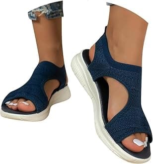 HEONSATI Orthopedic Sandals Women Arch Support Sandals for Women Casual Summer ​Soft & Comfortable Sandals Washable Slingback Orthopedic Slide Sport Sandals Mesh Upper Breathable Sandals Adjustable
