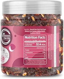 Heaven Bites Gulkand 1 KG | Rose Petal Jam | No Artificial Flavours | Digestive & Healthy Rose Gulkand | Good for gut health, No chemicals or preservatives