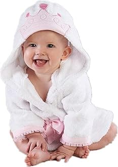 Baby Girl Bathrobes Wash Waddle Princess Crown Hooded Robe Girls Bath Robe Towel Terry Cotton Ultra Absorbent