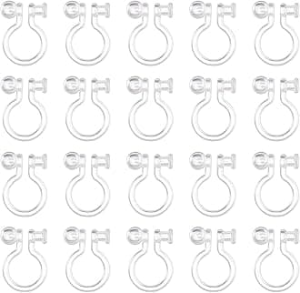 arricraft 100 Pcs 4 Styles Resin Earring Components Clear Clip-on Earring Converter Clip-on Earring Findings for DIY Non Pierced Earring Making Supplies