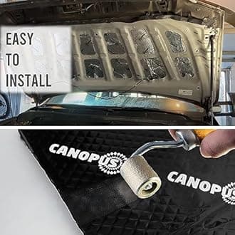 CANOPUS Sound Deadening Mat for Cars, 50 mil 5 sqft, Pack of 5 Sheets, Butyl Sound Deadener Mat, Audio Car Sound Dampening Material for Car Trunk, Door, Floor and Ceiling, Black