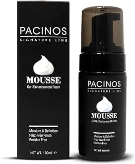 Pacinos Signature Line Curl Enhancing Mousse: Light-Medium Hold, Low Shine - Hydrating & Volumizing Styling Foam for All Hair Types: Curl Activator & Anti-Frizz, 100 mL