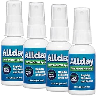 Allday Dry Mouth Spray - Maximum Strength Xylitol, Fast Acting, Long Lasting, Non-Acidic (Pack of 4)