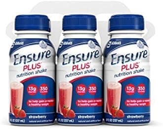Ensure Plus Nutrition Shake, Strawberry, 8-Ounce Bottle (Pack of 48)