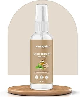 Soar Throat & Cough Relief Spray With Ginger, Honey, Tulsi & Curcumin | Natural Ingredients | Fast Recovery In Cough,Cold & Flu |Increase Immunity - 30 Ml - Liquid