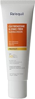 RE' EQUIL Oxybenzone and OMC Free Sunscreen For Oily, Sensitive & Acne Prone Skin, SPF 50 PA+++ - 50g
