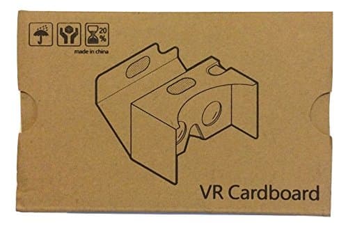 HoK Google VR Cardboard V2.0 3D Glasses - Virtual Reality Cardboard Kit with Headband Fits 3" - 6" Screens (Beige)