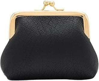 Coin Purse, Kiss Lock Coin Purse for Women, Large Capacity Coin Pouch,Vintage Change Purse Cute Car Coin Holder for Women (1-Black)