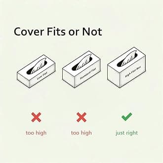 OLETHA Aesthetic Rectangular Tissues Boxes Cover, Holder Fits High Flat Sized Rectangle Box, Woven Textured, Light Taupe