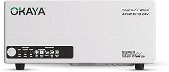 Okaya ATSW 1900 Inverter for Home, Office & Shops | 1650VA/24V Pure Sinewave | Reliable Power Backup | Supports 2 Inverter Battery | LED Display | Fast Charging | with 36 Months Warranty