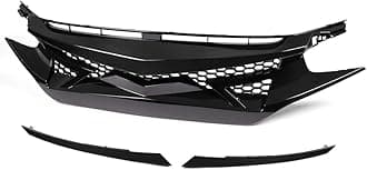 GRAND ORANGE Front Grill Compatible with Honda Civic 10th Gen 2016 2017 2018 Battle Style Bumper Hood Mesh Grille Assembly Eyelids Covers