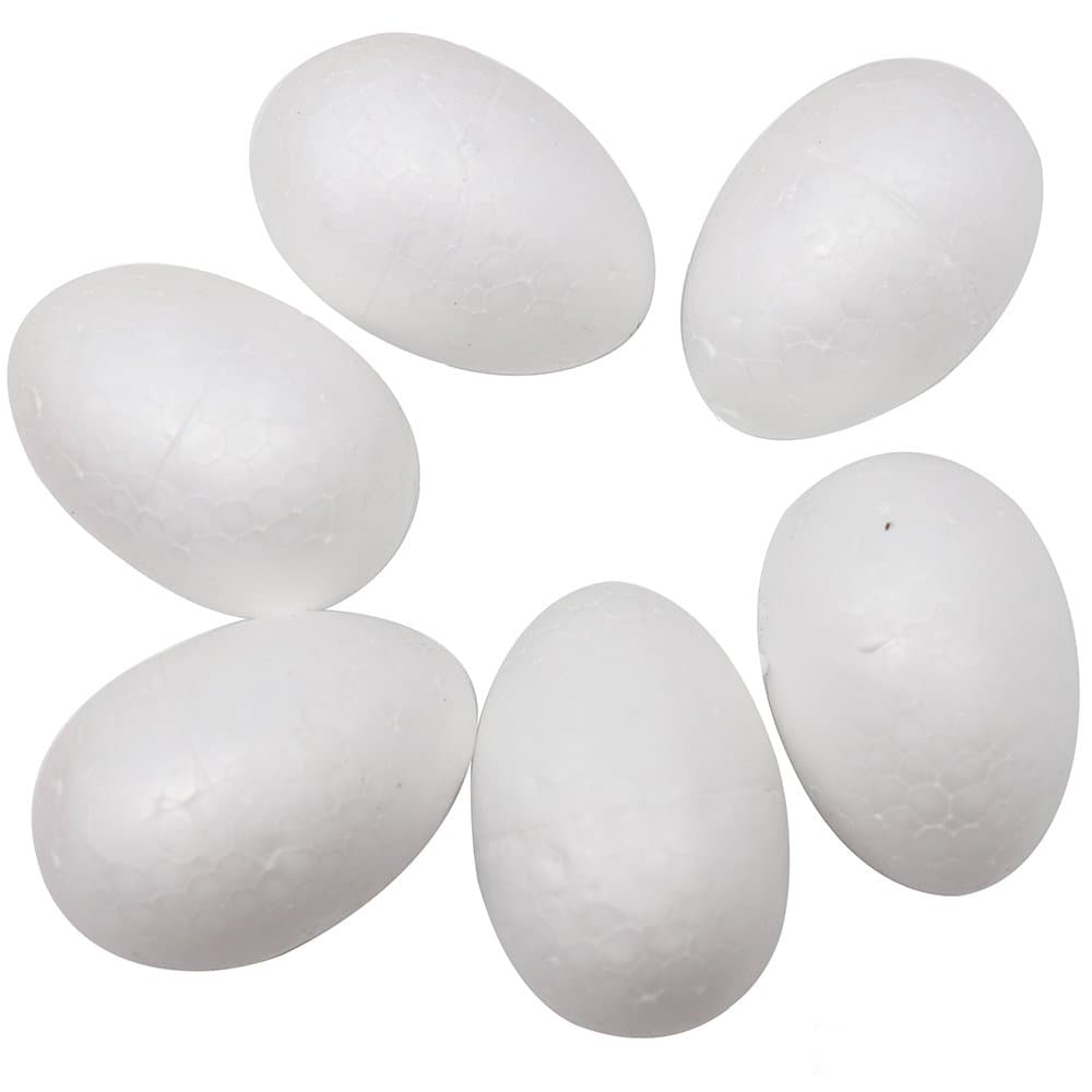 72pcs 5cm Natural White Styrofoam Egg Shape Balls