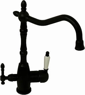 ENKIAylesbury, KT082, Black, Kitchen Sink Mixer & Filter Tap, Traditional 3 in 1 Water Filter Purifier Tap, Solid Brass, Victorian Style, Easy to Install, 1-Year Guarantee