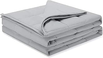 Weighted Idea Cooling Weighted Blanket Queen Size 20 lbs 60" ×80" for Adult (Comfortable and Breathable Fabric, Light Grey) with Premium Glass Beads