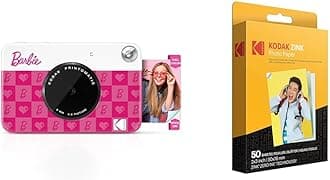 Barbie x Kodak Printomatic Full-Color Instant Print Digital Camera + KODAK 2"x3" Premium Photo Paper (50 Sheets)