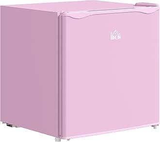 HOMCOM Mini Freezer Countertop, 1.1 Cu.Ft Compact Upright Freezer with Removable Shelves, Reversible Door for Home, Dorm, Apartment and Office, Pink