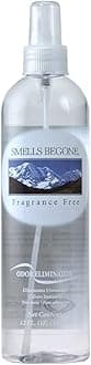 SMELLS BEGONE Air Freshener Spray - Odor Eliminator - Eliminates Odors from Smoke, Trash Cans, Pets, Cars and Boats - Fragrance Free - 12 Ounce