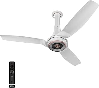 NNEX by BAJAJ Dryft A95 BLDC IOT 1200MM Premium Ceiling Fan | 20% Higher Air Thrust | WiFi | Remote | Works with NEX app, Alexa & Google | 41W 5 Star PeakTorq™ BLDC | Energy Saving 【Classic White】