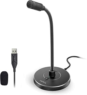 CMTECK USB Computer Microphone G009 Noise Cancelling Recording Desktop Microphone for PC Laptop Online Chat Home Studio Podcasting Game Skype YouTube with Mute Function (Windows/Mac)