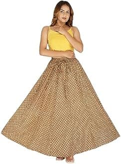 Sttoffa Cotton Printed Women Wear Maxi Long Skirt 40" inch Full Length