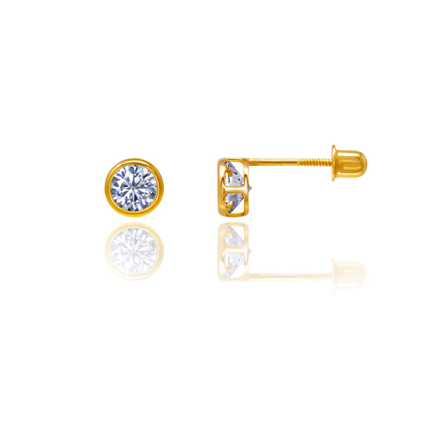 14kt Solid Gold Stud Screwback Earrings