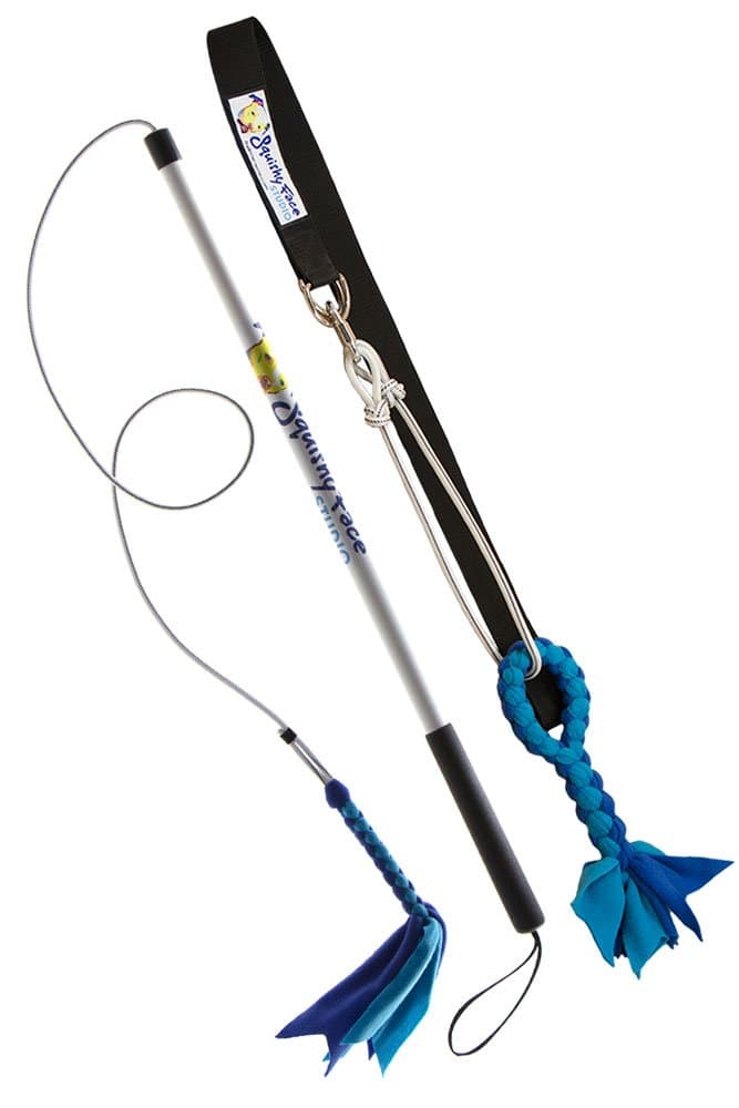 Squishy Face Studio Flirt Pole V2 and Super Tug Dog Exercise Toy Bundle, 36-Inch