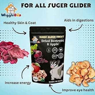 Sugar Glider Treats || Crunchy & Delicious || Nutritious || Healthy & Tasty || All-Natural Snacks Packed with Flavor and Nutrients for Optimal Health and Wellness (Dried Beetroot & Apple)