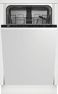 Beko DIS15020 Slim-Line Integrated Dishwasher | Black Control Panel with 13 Place Setting | x30 Minute Quick Wash Technology