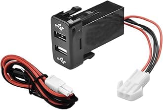 2.1A Dual USB Socket Charger Power Adapter Car Portable Charger Socket Fast Charge Waterproof Compatible for TOYOTA(VIGO)