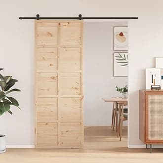 Barn Door 80x208 cm Solid Wood Pine,Sliding Door,Space-Saving Sliding Design,Barn Door-850644