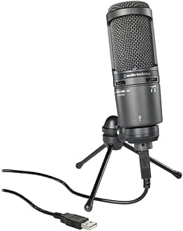 AT2020 USB Plus Cardioid Condenser USB Microphone (Black)