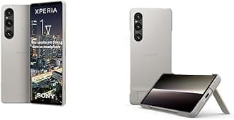 Sony Xperia 1 V Platinum Silver + Grey Case