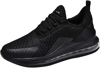 Starryflashing_Men sneakers Clearance Men Solid High Top Male Air Cushion Mesh Breathable Running Shoes Lightweight Walking Sport Shoes