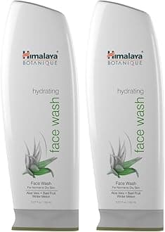 Himalaya Botanique Hydrating Natural Face Wash with Aloe Vera, Lavender Oil and Cucumber for Normal to Dry Skin 5.07 oz (150 ml) 2 PACK