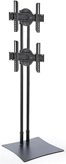 DSTAND2BK Heavy Duty TV Stand for Dual HDTV Mounts, 32-70 Inch, Stationary