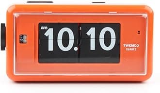 twemcoHomeloo Retro Modern German Quartz Alarm Flip Clock AL30 (Orange)