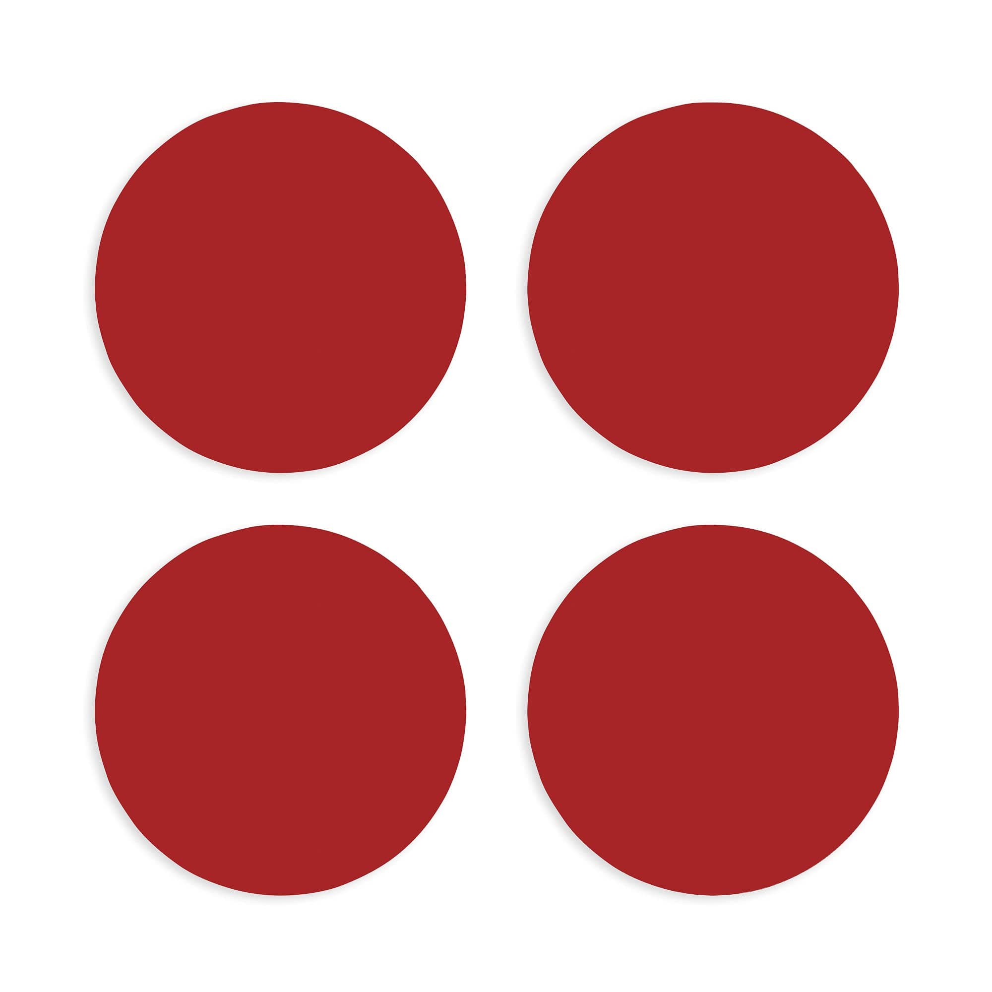 Solid Fire Engine Red 4 x 4 Absorbent Ceramic Round Coasters Pack of 4