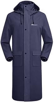 Men's Rain Jacket with Hood Waterproof Lightweight Long Safety Raincoat Rain Gear