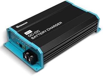 12V 60A DC-DC Battery Charger with LiFePO4 Activation, Waterproof Smart Battery Charger Compatibility with Flooded, Gel, AGM, and Lithium Batteries for RV Marine Truck All Weather