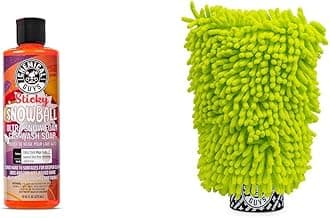 Chemical Guys CWS21516M Car Wash Starter Bundle - Sticky Snowball Ultra Snow Foam Car Wash Soap, 16 oz, Cherry Scent + Green Chenille Wash Mitt (2 Items) Works on Cars, Trucks, SUVs, RVs & More